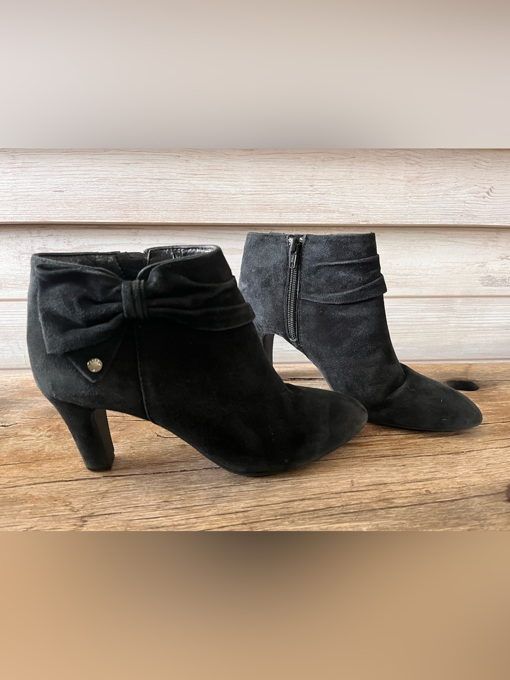 Alex Marie Myssie Suede Bow Tie Ankle Booties.
